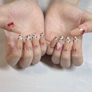 2024年】新着順｜レオパード(ヒョウ柄)/#ピンクベージュネイルのネイル  