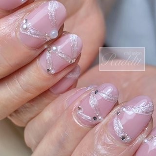 オーロラ/リボン/クリアのネイルデザイン｜ネイルブック 