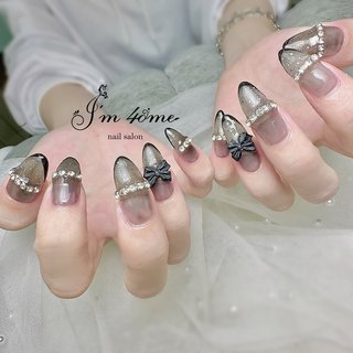 人気順｜リボン/＃ブラックネイルのネイルデザイン(2ページ目)｜ネイル  