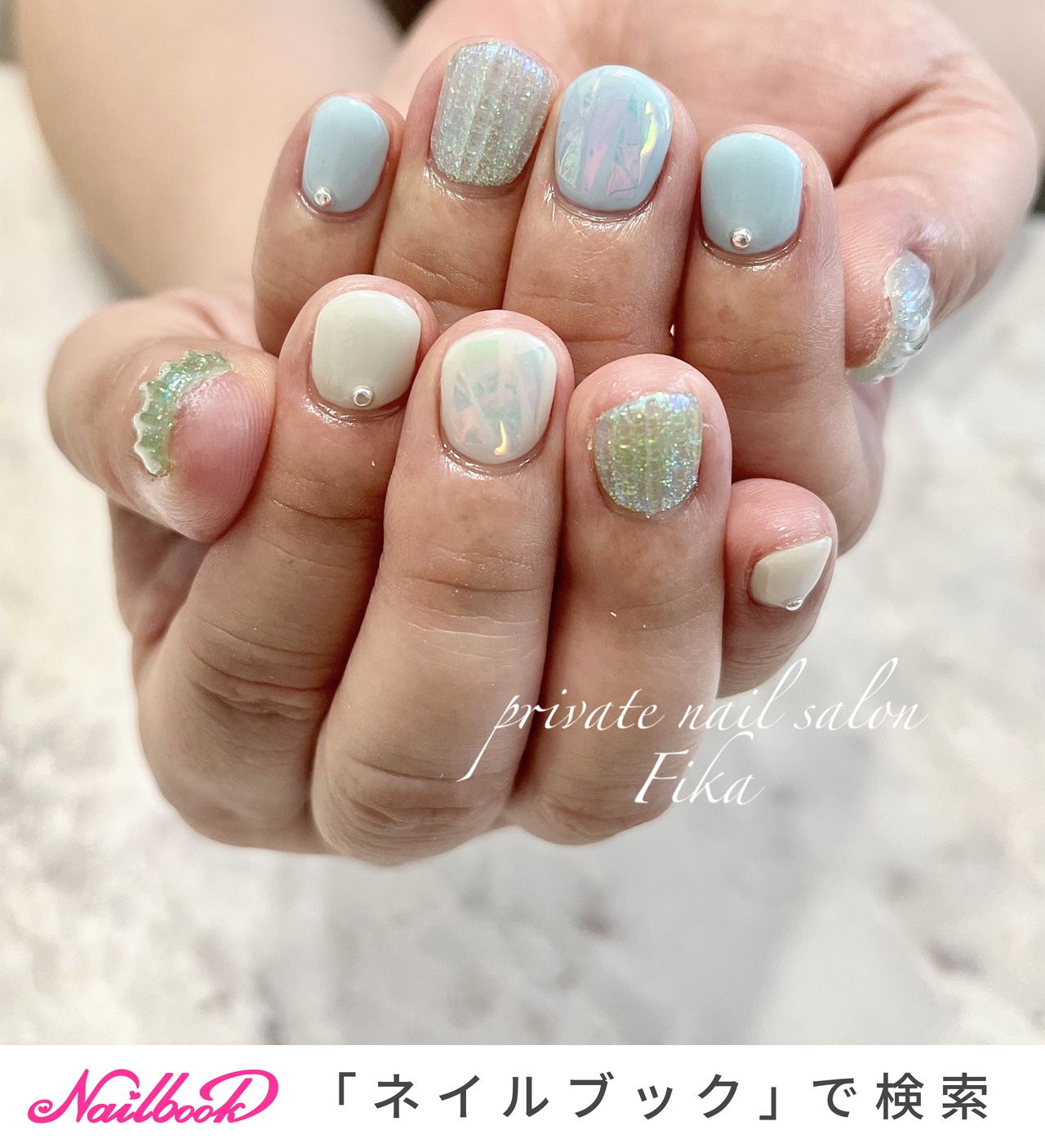 オーロラ/#バカラのネイルデザイン｜ネイルブック 