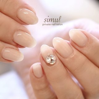 ネイルチップ ワンホン vカットストーン シンプル