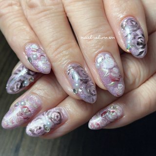 パープル(紫)/#薔薇のネイルデザイン｜ネイルブック 