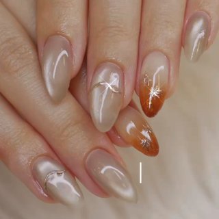 夏/秋/ハンド/ボタニカル/ミディアム - tkz_nailsのネイルデザイン[No