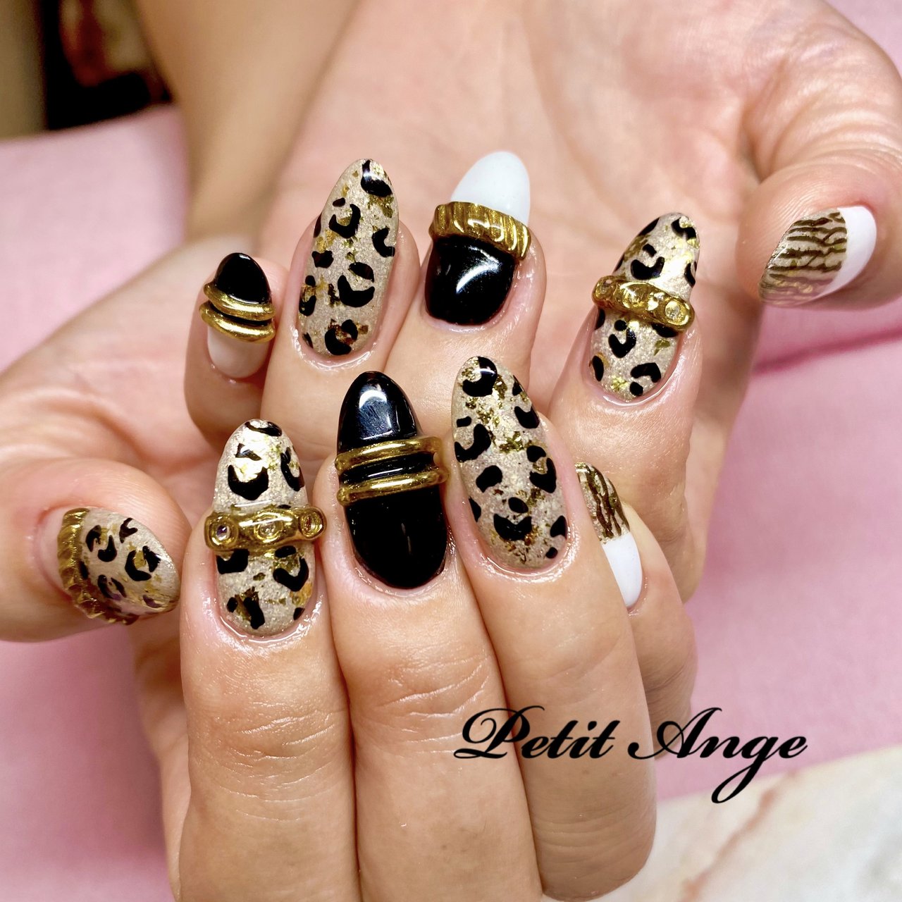 秋/冬/ハンド/アニマル柄/レオパード - Petit Angeのネイルデザイン[No