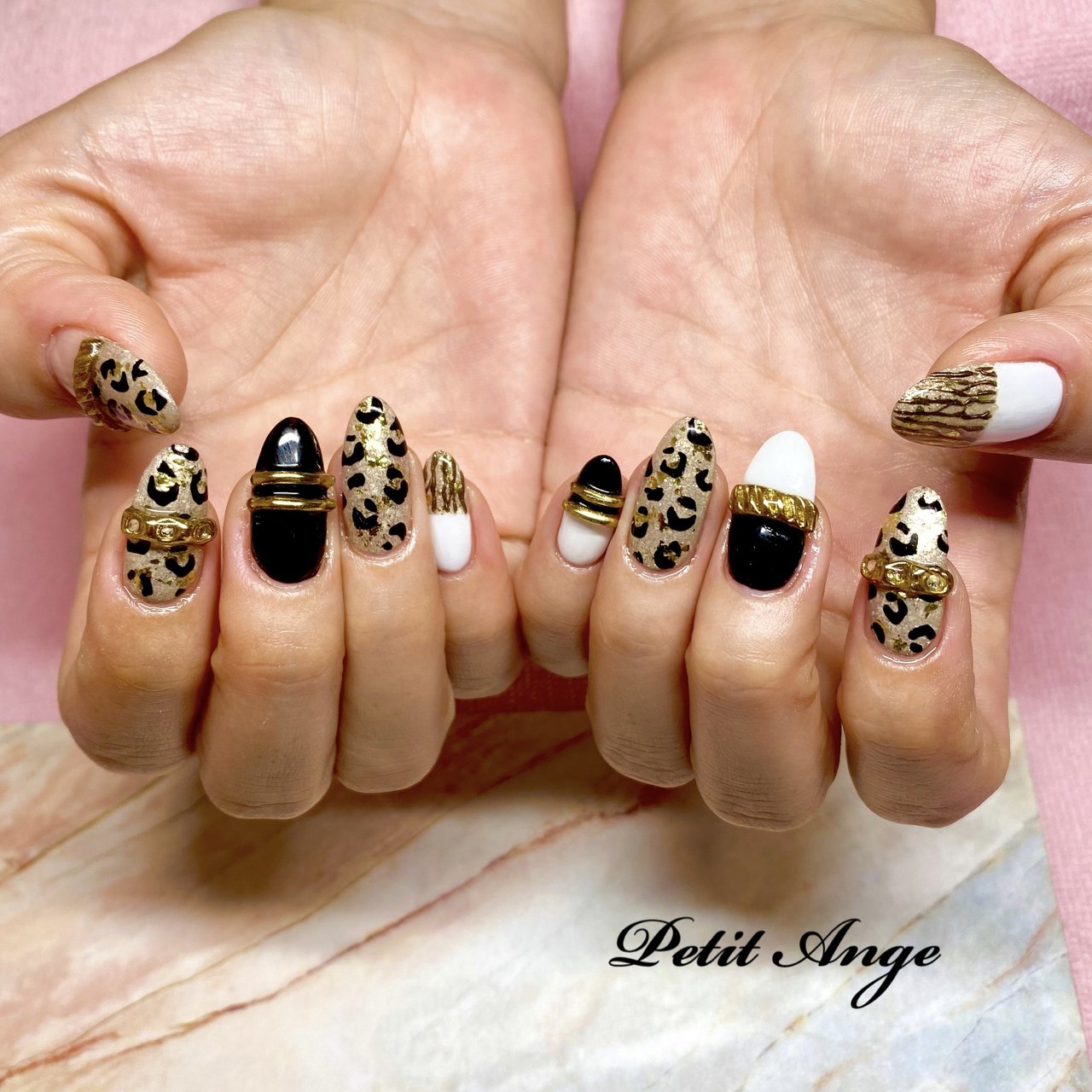 秋/冬/ハンド/アニマル柄/レオパード - Petit Angeのネイルデザイン[No