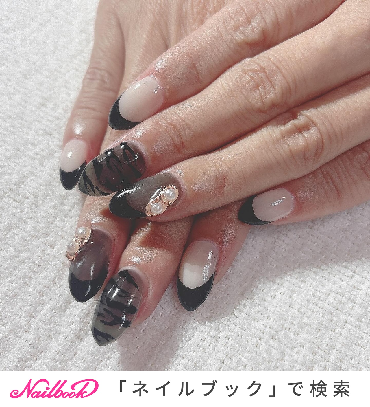 シアーブラックネイルのネイルデザイン｜ネイルブック 