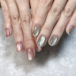 おすすめ順｜グリーン(緑)/#アシンメトリーネイルのネイルデザイン  