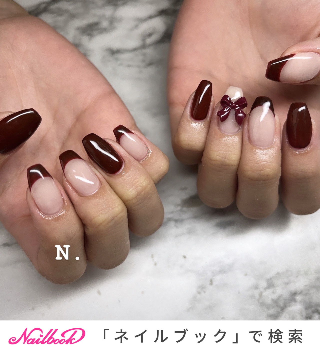ハンド/ボルドー - Natsumiのネイルデザイン[No.9099926