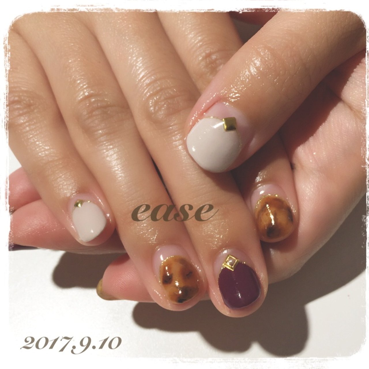 秋 ハンド フレンチ べっ甲 ショート Privatesaloneaseのネイルデザイン No ネイルブック