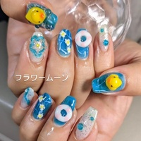 ネイルパーツ あひる うきわ あひるボート 3Dパーツ アヒルネイル 持ち込みパーツ(アヒル、浮き輪)のネイルデザイン｜ネイルブック