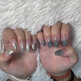 2024年】新着順｜#グレーグラデーションのネイルデザイン｜ネイルブック 