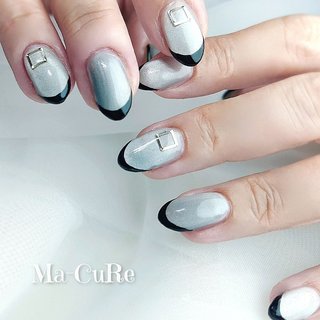 人気順｜フレンチネイル(フレンチ)/#ブルーグレーのネイルデザイン