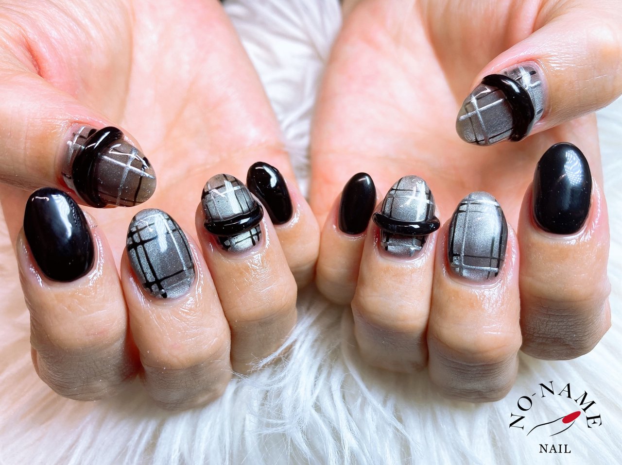 秋/冬/ハンド/チェック/マグネット - sonomiのネイルデザイン[No