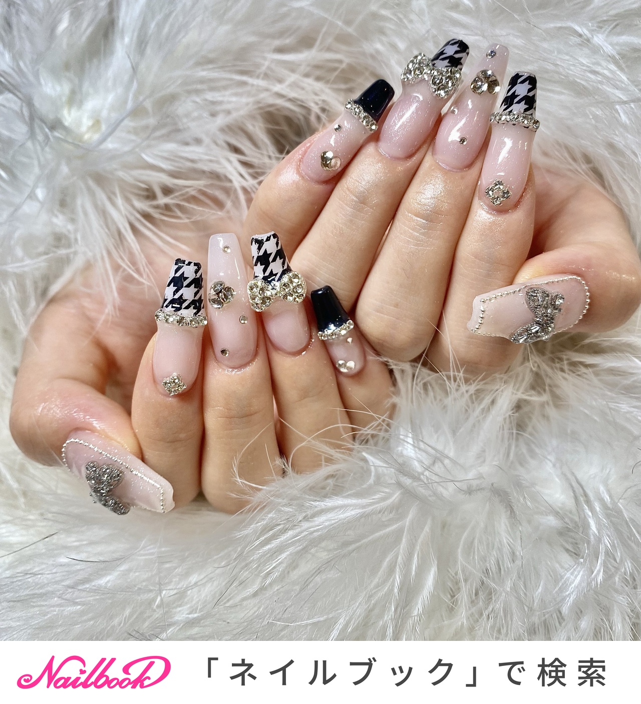 千鳥柄/ピンクのネイルデザイン｜ネイルブック 