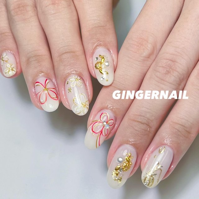 2024最新】お正月、成人式、ブライダルにもおすすめ♡水引ネイル|人気