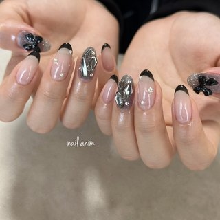 フレンチ/ラメ/リボンのネイルデザイン｜ネイルブック 