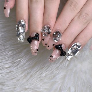 ネイルチップ ワンホン チェーン ビジュー