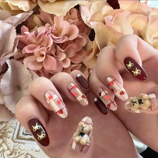 おすすめ順｜チェック/くまネイルのネイルデザイン｜ネイルブック 