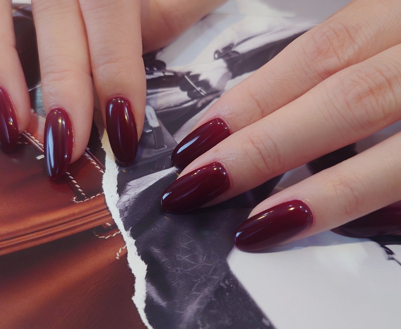 No.4】ワンカラー ボルドー ネイルチップ シンプル