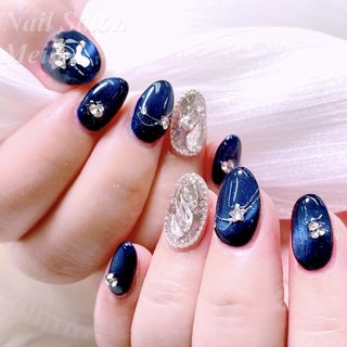 おすすめ順｜ネイビー/#埋め尽くしネイルのネイルデザイン｜ネイルブック 