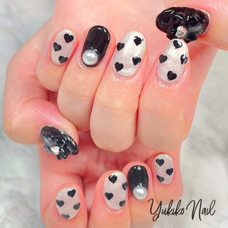 モノトーンハート ネイルチップ