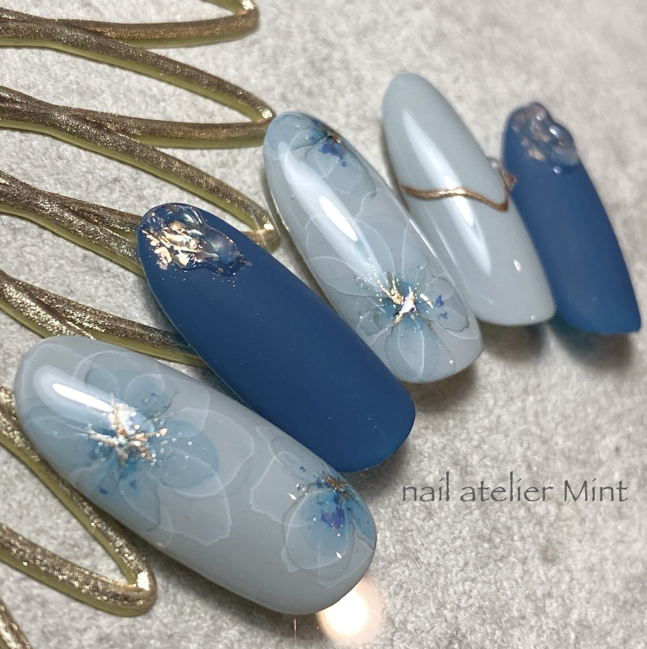 秋/冬/ハンド/水彩/フラワー - nail atelier Mint〜nozomi.のネイル