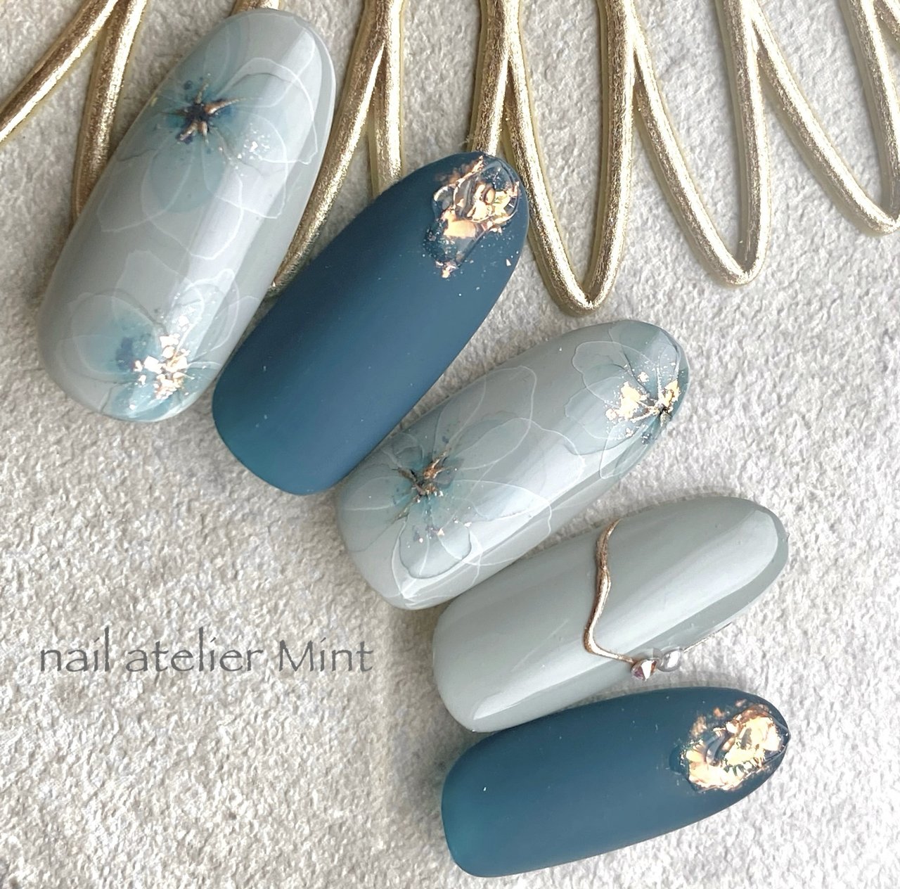 秋/冬/ハンド/水彩/フラワー - nail atelier Mint〜nozomi.のネイル