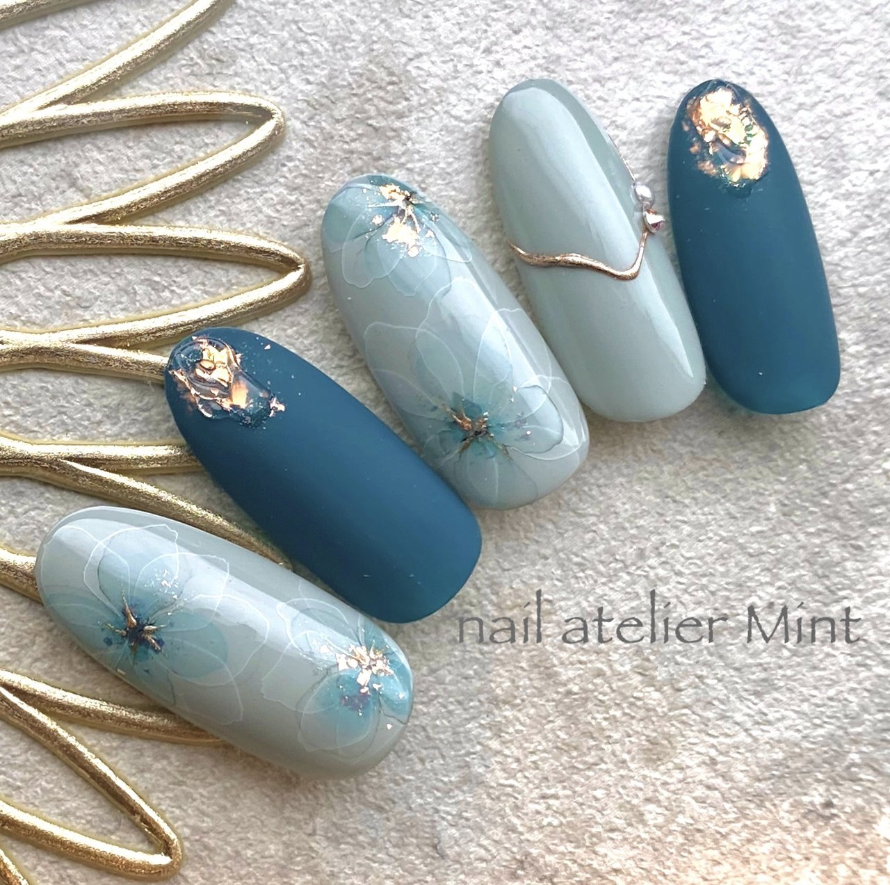 秋/冬/ハンド/水彩/フラワー - nail atelier Mint〜nozomi.のネイル
