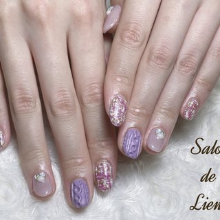 ニット/パープルのネイルデザイン｜ネイルブック 