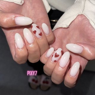 レッド(赤)/#ガーリーネイルのネイルデザイン｜ネイルブック 