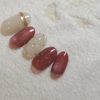 キルティング/ボルドーのネイルデザイン｜ネイルブック 