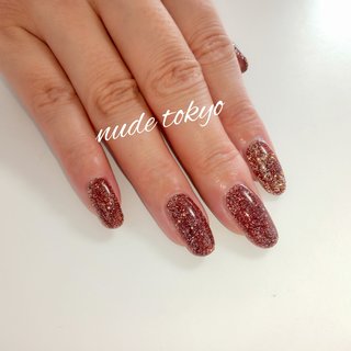 ブラウン/フラッシュネイルのネイルデザイン｜ネイルブック 