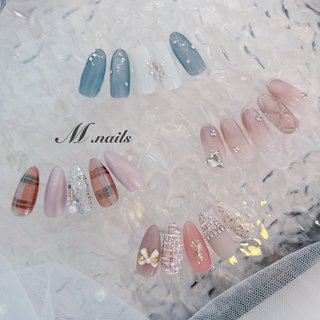 【No.039】ネイルチップ♡キルティングネイル♡ツイードネイル♡マットコート ツイードネイルのネイルデザイン | ジェルネイル（ライト対応