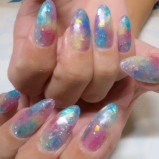オーロラ/カラフルのネイルデザイン｜ネイルブック 