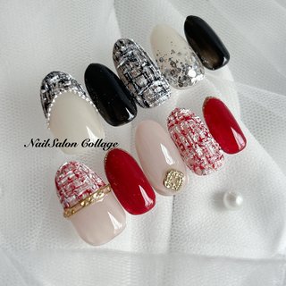 人気順｜ツイード/レッドのネイルデザイン｜ネイルブック