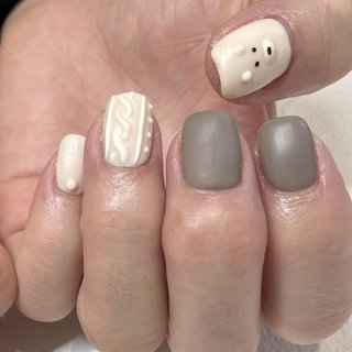 2024年】新着順｜ニット/#くまネイルのネイルデザイン｜ネイルブック 