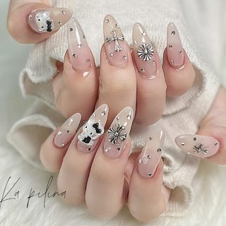 27))ネイルチップ 付け爪 ロングネイル 個性派 ホワイト メンズライク