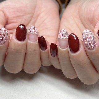 クリスマス/ボルドーのネイルデザイン｜ネイルブック 