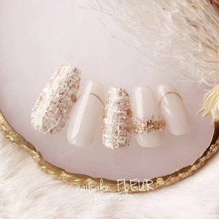 312＊アンティークゴールド グレージュ パール 大人女子 ヴィンテージ