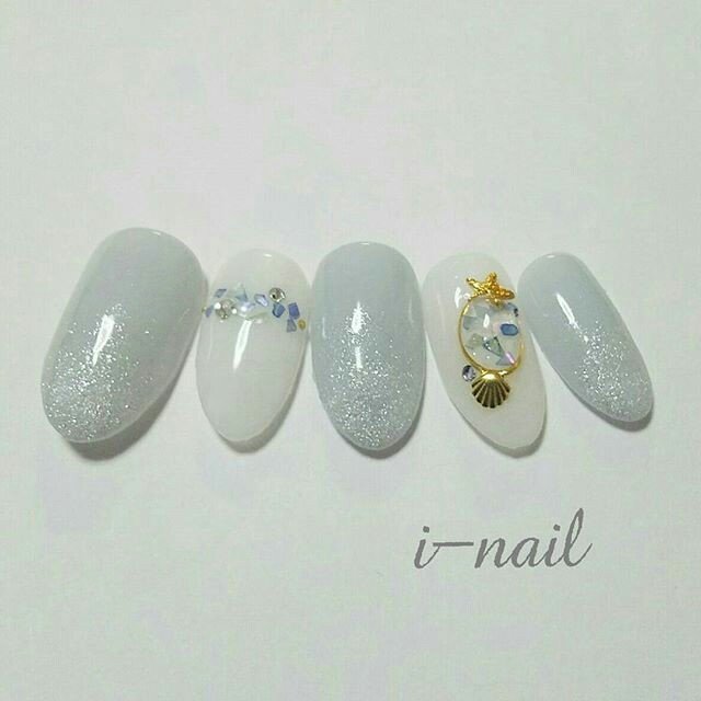 夏 デート ハンド グラデーション シェル I Nailのネイルデザイン No ネイルブック