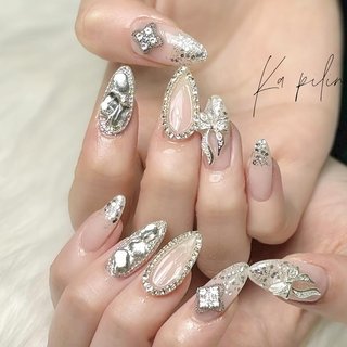 ワンホンネイル(ワンホン/中国ネイル/中華ネイル)/ストーン埋め尽くし