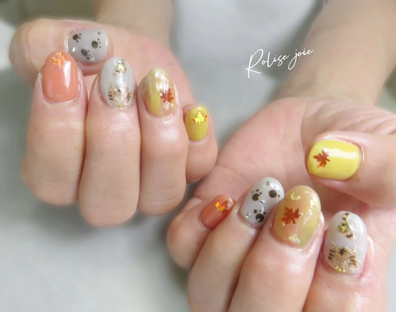 秋/ニュアンス/ジェルネイル - Rolise joieのネイルデザイン[No 