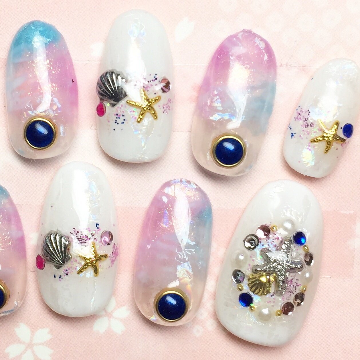 夏 七夕 海 リゾート ハンド M S Nailのネイルデザイン No ネイルブック