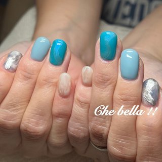 オーダー】ネイルチップハートリボンワンホン推しネイルニュアンスno