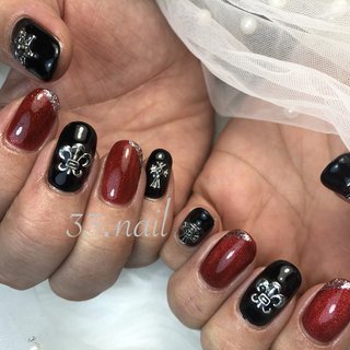 赤 クリア クロムハーツネイルパーツ 12個 赤 クリア クロムハーツネイルパーツ 12個 赤 クリア クロム