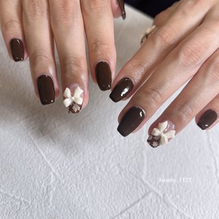 ネイルチップ オーダー 冬 チェック 韓国 ニット ベージュ ブラウン リボン ネイルチップ オーダー 冬 チェック 韓国 ニット ベージュ ブラウン