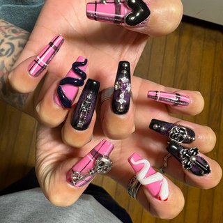 キティ ハート柄キャラクターグッズ エンジェル 天使 ナース 爪切り ネイル オールシーズン/ハンド/ハート/千鳥柄/キラキラ - maikaのネイル