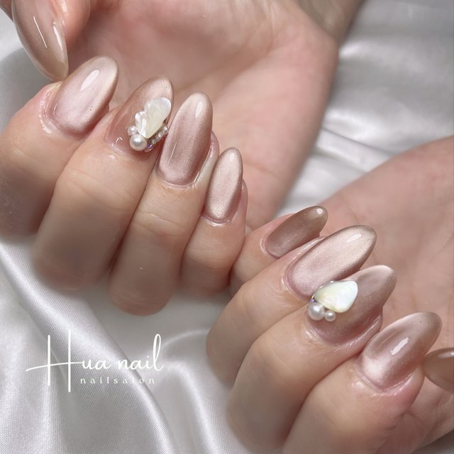 ベージュマグネットネイル 02 うるうる ちゅるん 秋 冬 韓国