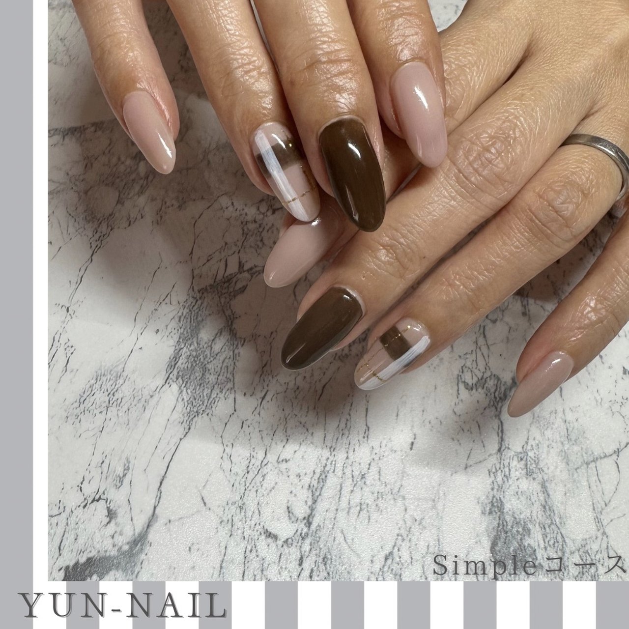 手が綺麗に見えるネイル/秋/冬/ハンド/シンプル - YUN-NAILのネイル yun様付け爪確認用