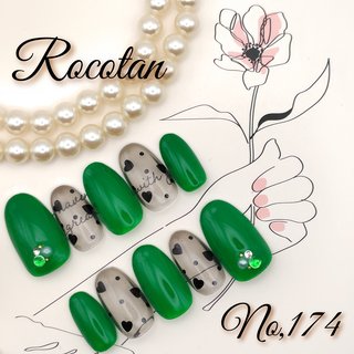 ホログラム/シースルー/グリーンのネイルデザイン｜ネイルブック 